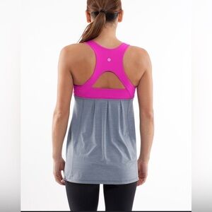 Lululemon Run: Your Heart Out Tank Paris Pink / Heathered Blurred‎ Grey 8